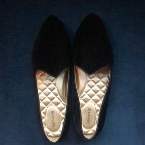 Birdies The Heron black velvet flat, new condition